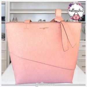 Karl Lagerfeld Paris Embossed Tooled Leather Tote W / Tags Dust Bag